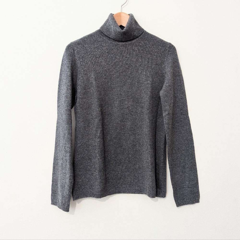 Charter Club 100%‎ Cashmere Turtle Neck Sweater Gray Size S Minimalist